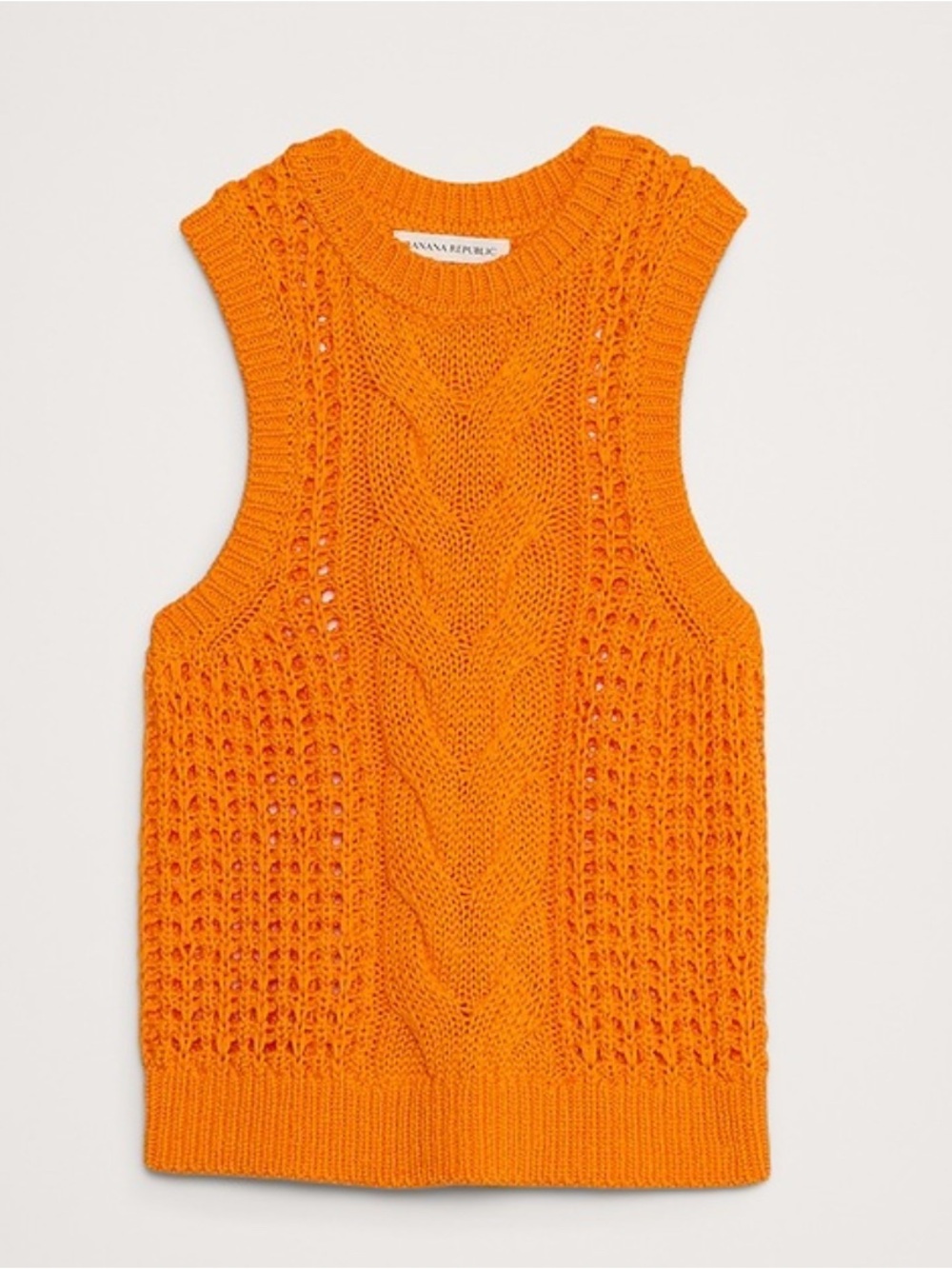 Banana Republic Bright Orange Cable Knit Vest-M